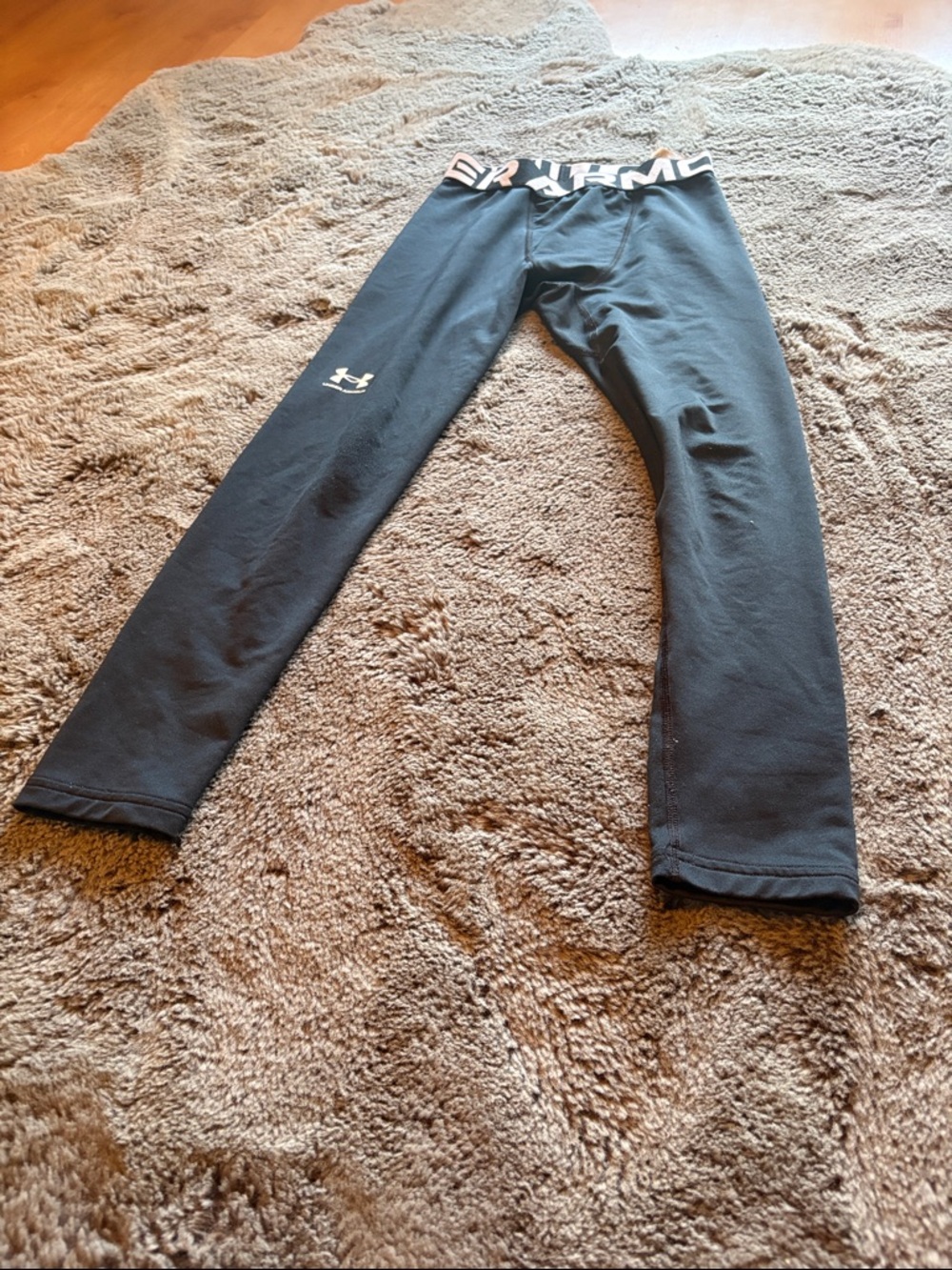 Under Armour Black Kids Performance Leggings with Logo Waistband